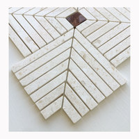 Mosaïque de marbre beige en forme de puzzle, pierre naturelle Moonlight, forme irrégulière, 10 mm, Chine, pour salle de bain, carrelage artistique, douche, hôtel, hall, chambre