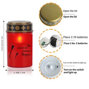 Lampes de jardin <span class=keywords><strong>à</strong></span> piles LED blanches <span class=keywords><strong>pour</strong></span> le <span class=keywords><strong>cimetière</strong></span>, lampe étanche, <span class=keywords><strong>bougie</strong></span> vacillante <span class=keywords><strong>pour</strong></span> tombe, <span class=keywords><strong>cimetière</strong></span> <span class=keywords><strong>pour</strong></span> la décoration des cimetières - Product Image 2
