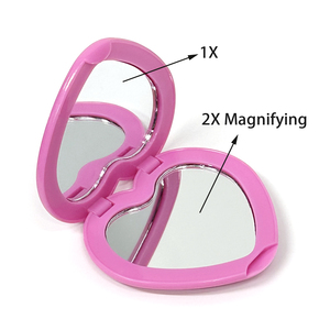 Geperstond bedrukt hartvormig spiegel met dubbele zijden, make-up spiegel met laserkleur verpakking, boutique cadeau spiegel - Product Image 5