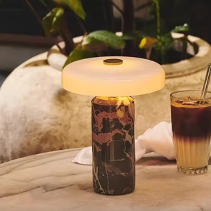Lámpara de Mesa Moderna de Mármol con Control Táctil, Lámpara de Noche Creativa de Lujo, Lámpara de Mesa Inalámbrica Recargable de Piedra para Decoración del Hogar, para Bar - Product Image 6