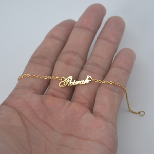 18K <span class=keywords><strong>Oro</strong></span> Placcato In Acciaio Inox Su Misura Personalizzati Nome Del Bambino Braccialetto - Product Image 3