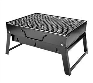 Parrilla de carbón plegable sin humo de acero laminado en frío para exteriores con herramientas completas y brochetas, modelo Little Black Steel - Product Image 1