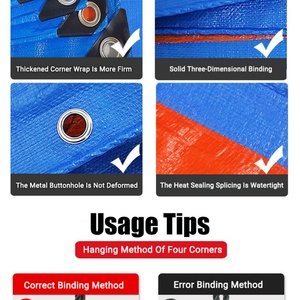 Bâche de camion en PE bleu robuste, résistante aux UV, imperméable et résistante au vent, pour le transport logistique. - Product Image 4