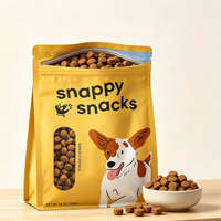 500 pièces MOQ, conception personnalisée gratuite, impression de forme sur mesure, emballage, pochette verticale à impression unique pour friandises pour animaux de compagnie