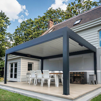 Pergola de patio en aluminium Toit à persiennes bioclimatique Pare-soleil imperméable Décoration pour jardin Piscine Terrasse pour usage extérieur