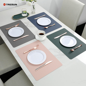 Vinyl Leather PU Striped Modern <b>Placemats</b> Waterproof Oil-Proof Heat Resistant Reversible <b>Table</b> Mats for Home Kitchen <b>Dining</b> - Product Image 3