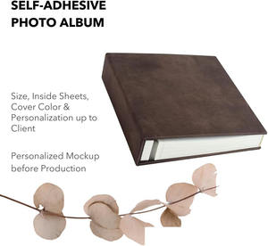 Álbum de Fotos Personalizado de Lujo con Logotipo Personalizado, Álbum de Fotos de Boda de Terciopelo con Fundas, Diseño Grabado - Product Image 2