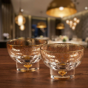 Tazón de Cristal con Lámina de Oro de 24k, Tallado, Ecológico, Bonito y Decorativo, para Servir en Fiestas y en el Hogar - Product Image 5