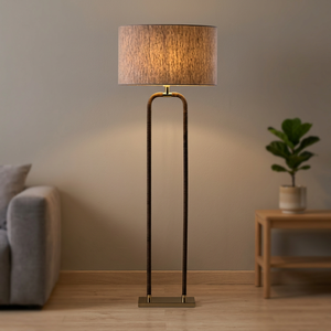 Lámpara de Pie LED Moderna con Altura Ajustable, Estructura de Acero Cepillado, Pantalla de Tela Blanca, E27, para Sala de Estar y Dormitorio - Product Image 2