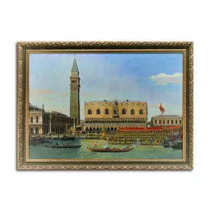 Wohnkultur Der Bucintoro im Molo am Himmelfahrt stag von Canaletto Handgemalte Venedig Leinwand Luxus Handmade Indoor SCENERY
