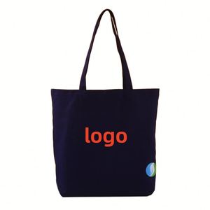 Customized Oversize Cotton <b>Canvas</b> Tote Bag Rope Ribbon Handle Reusable Zipper Closure Weekday Shopping Active Sporty Style Logo - Product Image 1