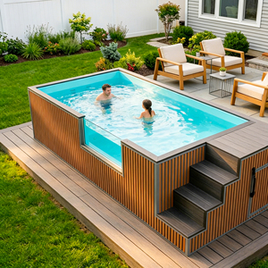 สระว่ายน้ำไฟเบอร์กลาสสำเร็จรูปสำหรับครอบครัว ทนทานต่อรังสียูวี ป้องกันการกัดกร่อน เหมาะสำหรับติดตั้งกลางแจ้ง ขายส่ง - Product Image 1