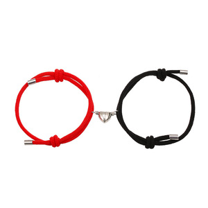 QUSEDINY Simple plateado cuerda de Metal joyería de moda mejor amigo amistad pareja larga distancia amor corazón magnético - Product Image 1