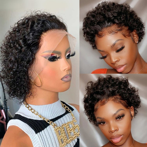 Perruques Courtes Pré-Plumées Bouclées en Cheveux Humains, Coupe <span class=keywords><strong>Pixie</strong></span> – Grande Promotion - Product Image 6