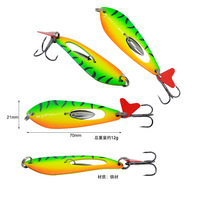 Leurre coulant coloré en acier à paillettes pour la pêche à la truite, au black-bass et au walleye, 12g, type Flutter Gizmo Chatter Bait