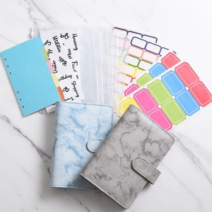 Organizador de cuero PU <span class=keywords><strong>a5</strong></span>, carpeta de <span class=keywords><strong>6</strong></span> anillas, ahorro de efectivo, sobre, planificador económico, carpeta de mármol a6 - Product Image 4