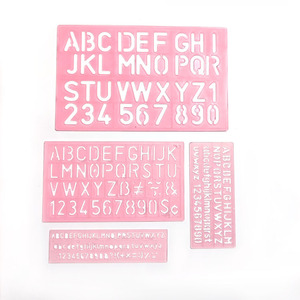 Home Diy Scrapbook Plastic Stencil Set Letter and Number Kids <b>Drawing</b> Tools Alphabet Templates 4pcs - Product Image 2