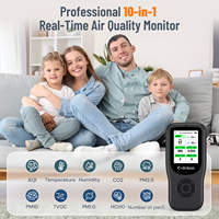 Detector Láser de PM2.5 y PM10 con Monitoreo 10 en 1 |   Contador de Partículas Preciso para Polvo y Humo |   Monitor de Calidad del Aire con AQI