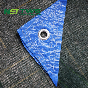 Filet de récolte en monofilament HDPE vert 80GR avec bâche bleue et œillets en aluminium - Product Image 1