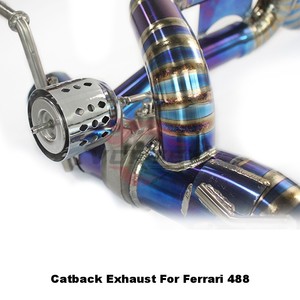 Sistema de Escape con Válvulas de Titanio Vortex para Ferrari 488 GTB Spider 3.9L V8 Biturbo, Silenciador Catback de Carreras, Color Azul Quemado - Product Image 5