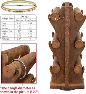 공장 맞춤형 도매 나무 보석 목걸이 팔찌 뱅글 진열 보관함 데스크탑 정리대 스탠드 - Product Image 6