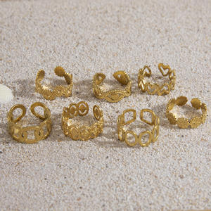 Fashion <b>Rings</b> Women Geometric Flower Heart Shape Open Design <b>Titanium</b> Steel Jewelry Gift Yiwu Origin - Product Image 3