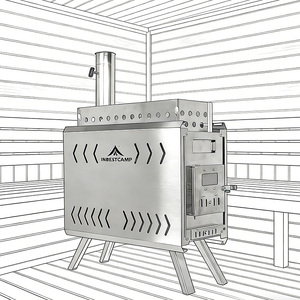 INBESTCAMP - Estufa Portátil de Acero Inoxidable para Sauna, Chimenea Larga, Uso en Invierno, para Picnic al Aire Libre, Pesca en el Hielo - Product Image 1