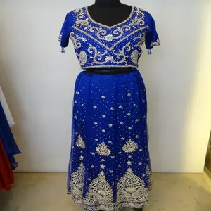 מעצב כלה Lehenga הצ 'ולי, כבד אבן עבודת & רקמת, הודי אתני כלה ללבוש