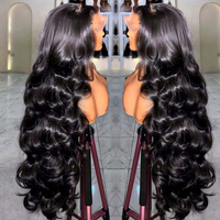 Peluca de Cabello Humano Natural Vietnamita con Frente de Encaje, Ondulada, para Mujeres Negras, Pre-Desplumada con Cabello de Bebé, Color Natural