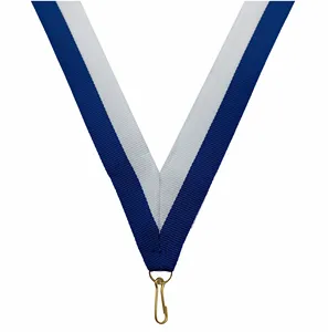 Madalya kurdeleler beyaz mavi iki renkli şerit bayrak renk şeritler kanca madalya kordon ile
