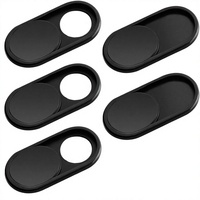 CloudValley Paquete de 5 Cubiertas Deslizantes de Metal Delgado de 0.6mm para Cámara Web de Privacidad para MacBook Pro/Air/iMac/PC/Laptop y para 8/7/6 Plus - Negro