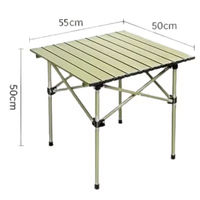 Table de camping pliante en acier carbone léger personnalisable, design moderne et portable, noir/kaki, 4 places, mobilier d'extérieur