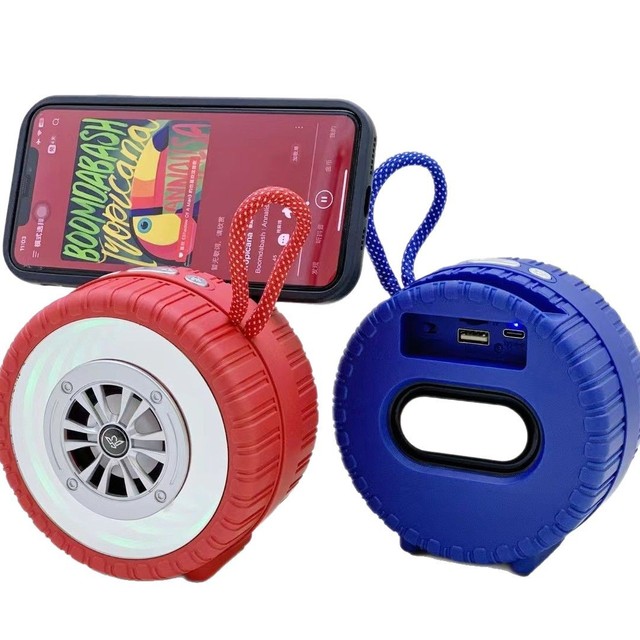 High Quality Portable Mini Speaker RGB Tire Shape High-performance Speaker for Gift