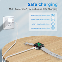 Cargador Inalámbrico Universal para Relojes Inteligentes, Cable con Cubierta de TPE Trenzada de 0.5m, en Oferta
