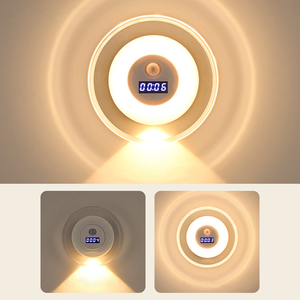 LED Mini lampada da parete Touch Control orologio Display corpo induzione luce notturna per casa camera da letto Canyon Spotlight nuovo prodotto - Product Image 4