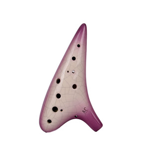 Ocarina de Cerámica de 12 Orificios en Do Alto con Esmalte Degradado Craquelado, Instrumento Musical Folclórico, para Enseñanza Musical y Recitales, Suministro al por Mayor - Product Image 1