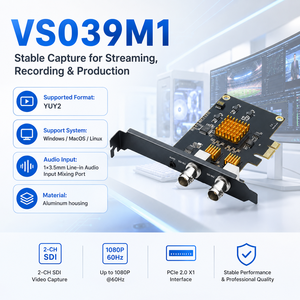 Carte de capture vidéo SDI double canal PCIe, 2 ports, entrée SDI 1080P 60Hz, carte de capture interne avec entrée ligne GS2971 pour PC <span class=keywords><strong>Mac</strong></span> - Product Image 4