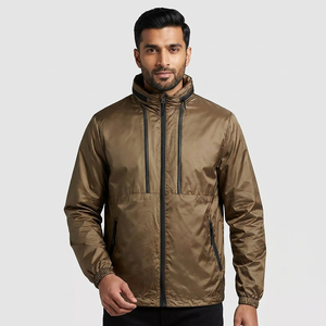Waterproof Custom <b>Winter</b> Letter Lightweight Hooded Canvas Stand Mesh Breathable Outdoor Sports <b>Running</b> Windbreaker <b>Jacket</b> for - Product Image 1