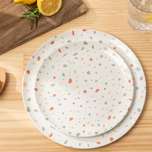 White <b>Confetti</b> 12-Piece BPA Free Melamine Dinnerware Set <b>for</b> 4 People Durable <b>Wedding</b> Dinnerware - Product Image 5