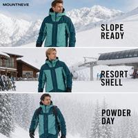 Chaqueta Técnica de Esquí con Capucha y Cuello Alto, Bloques de Color, Cordón Ajustable, Bolsillos en las Mangas, para Hombre, Producción ODM