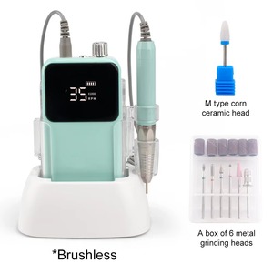 Cordless Base Brushless <b>Nail</b> Drill Machine 35000rpm Drill Electric for Manicure Pedicure Rechargeable Battery - Product Image 3