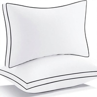 Oreiller de luxe pour le cou, taille Queen, 100% polyester, lavable, microfibre 7D, moelleux, avec soufflets, 200TC