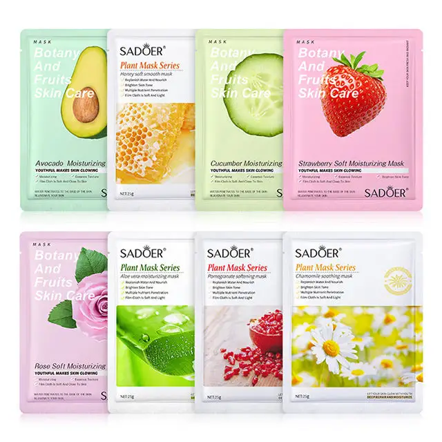 OEM Cosmetic Natural Organic Fruit Face Mask Skin Care Vitamin C Sheet Mask Form and Face Use Moisturizing Korean Facial Mask