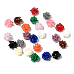 Cuentas de flor de Camelia, cuentas de Coral artificiales, 11 colores para pendientes, pulsera, collar, joyería, accesorios DIY, 6mm-30 Uds. - Product Image 6