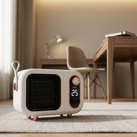 Chauffage compact PTC 800W silencieux à chauffage rapide, portable pour bureau, maison et salle de bain avec protection contre la surchauffe