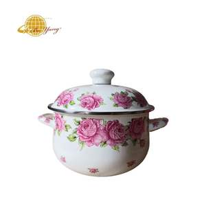 Boyang Pot <span class=keywords><strong>de</strong></span> ragoût <span class=keywords><strong>de</strong></span> <span class=keywords><strong>dinde</strong></span> en émail avec Pot <span class=keywords><strong>de</strong></span> soupe à deux oreilles couvercle en émail <span class=keywords><strong>de</strong></span> fleur différente - Product Image 6