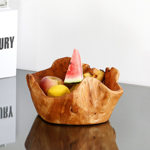Ensemble de bols décoratifs en cèdre écologique personnalisés pour salades, fruits et légumes, design oriental, vaisselle en bois sculpté Guansen, vente en gros - Product Image 2