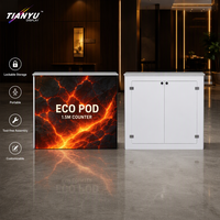 Comptoir d'accueil professionnel pour spa avec éclairage LED, design de comptoir frontal, podium pliable portable en aluminium avec rangement