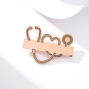 Personnalisé gravé votre nom personnalisé LOGO épinglette <span class=keywords><strong>broche</strong></span> pour docteur en acier inoxydable personnalisé <span class=keywords><strong>professionnel</strong></span> broches broches - Product Image 6