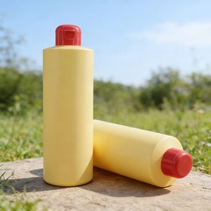 Xypackaging 500ml 16oz Empty Yellow HDPE Plastic Cylinder Round Squeeze <strong>Pump</strong> Sprayer <strong>Bottles</strong> Shampoo Conditioner <strong>Lotion</strong> <strong>Bulk</strong> - Product Image 3